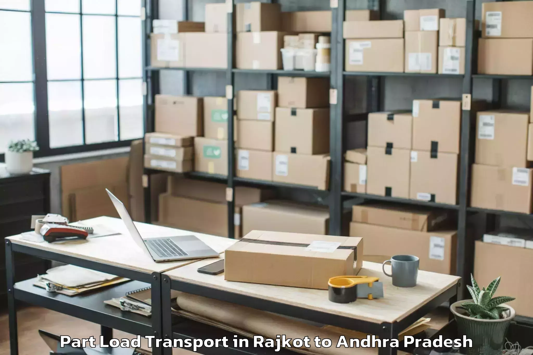 Book Rajkot to Samalkot Part Load Transport Online